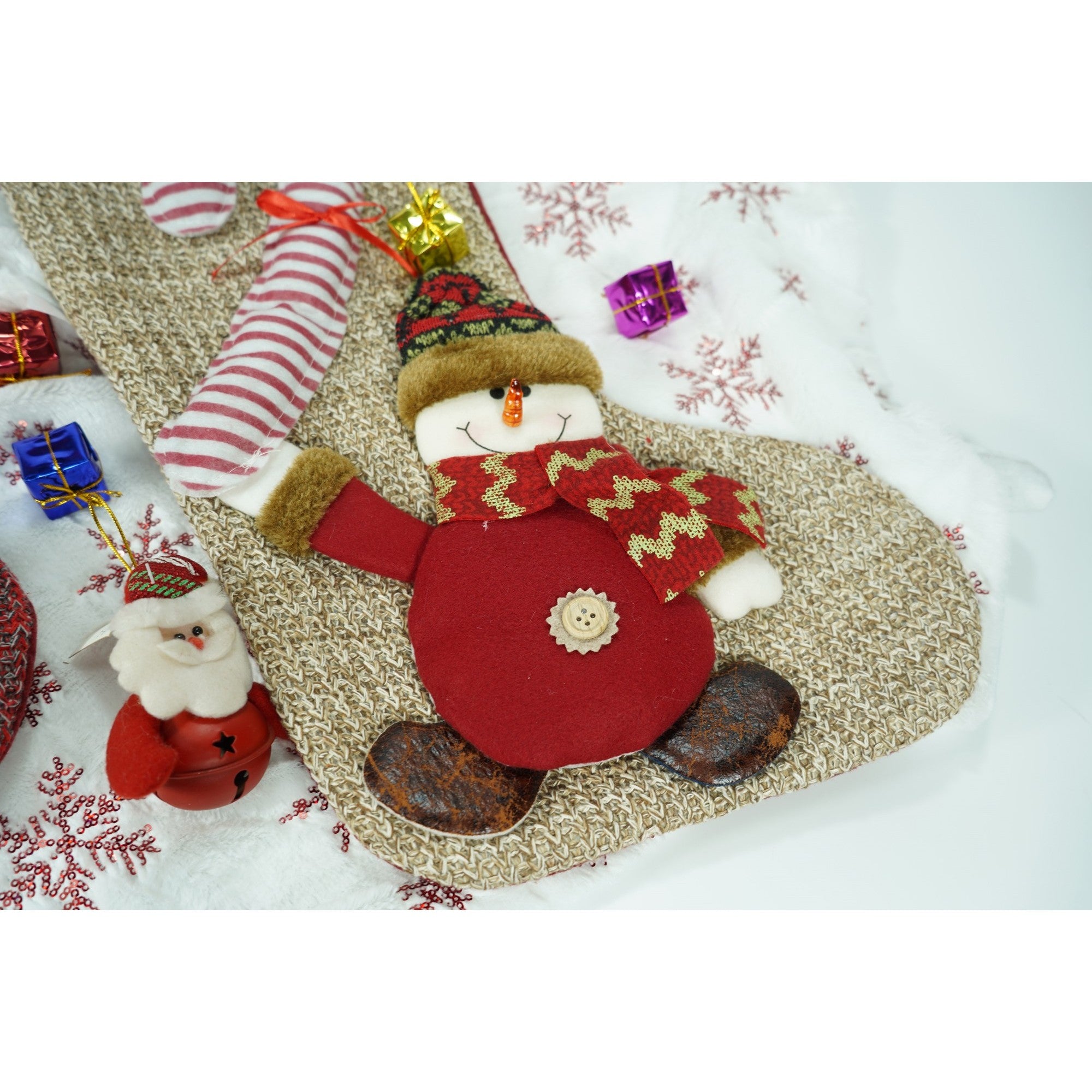 Ciorap Cadouri,Flippy,cu model om de zapada,maro, marimea 20x45 cm, textil, interior-3