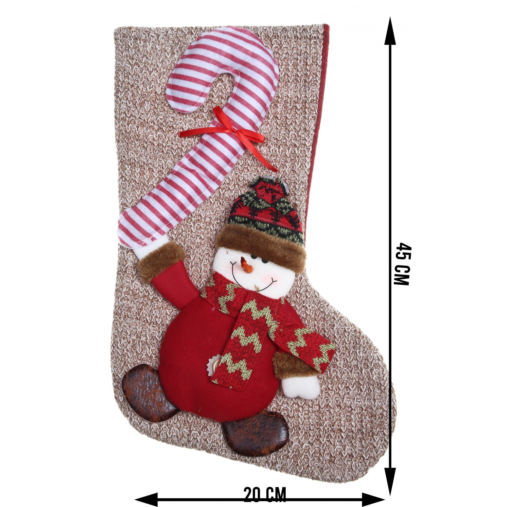 Ciorap Cadouri,Flippy,cu model om de zapada,maro, marimea 20x45 cm, textil, interior-6