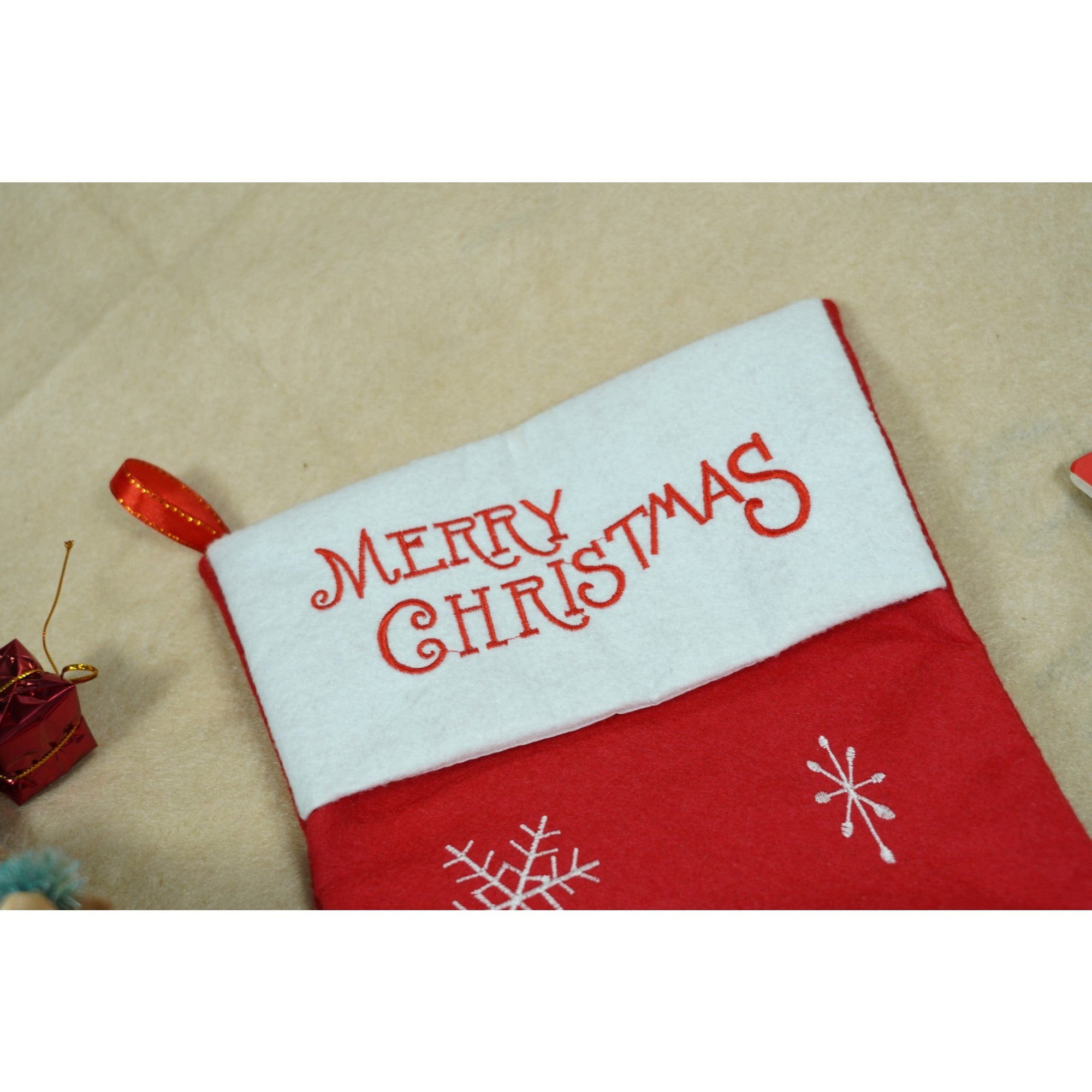 Ciorap Cadouri, Flippy,cu model om de zapada,rosu, marimea 19x38 cm, textil, interior-3