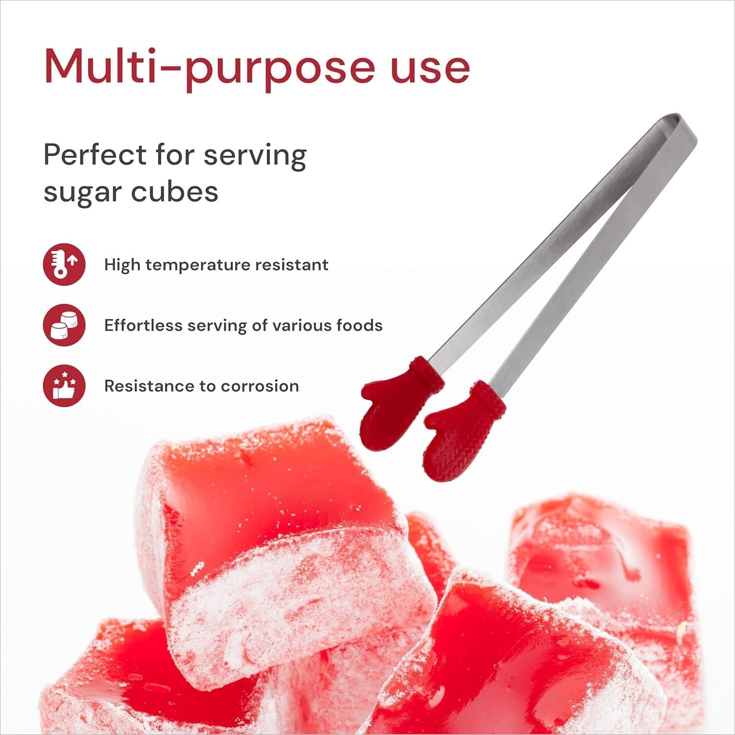 Cleste Creativ pentru Mancare, Flippy, Model Manusi din Silicon, 14.5x3 cm, Rezistent la Temperaturi Inalte si Coroziune, Rosu-4