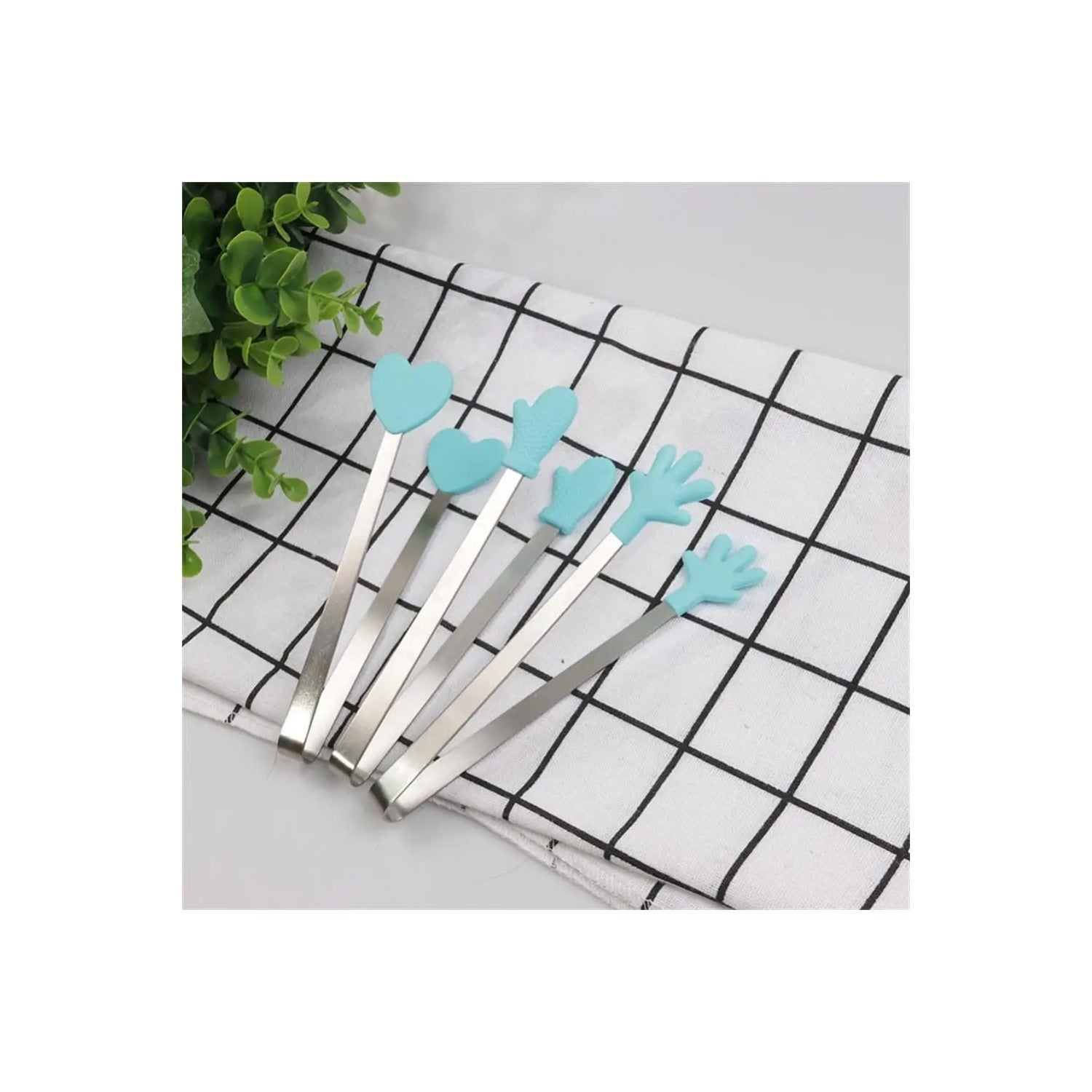 Cleste Creativ pentru Mancare, Flippy, Model Manusi din Silicon, 14.5x3 cm, Rezistent la Temperaturi Inalte si Coroziune, Albastru-3