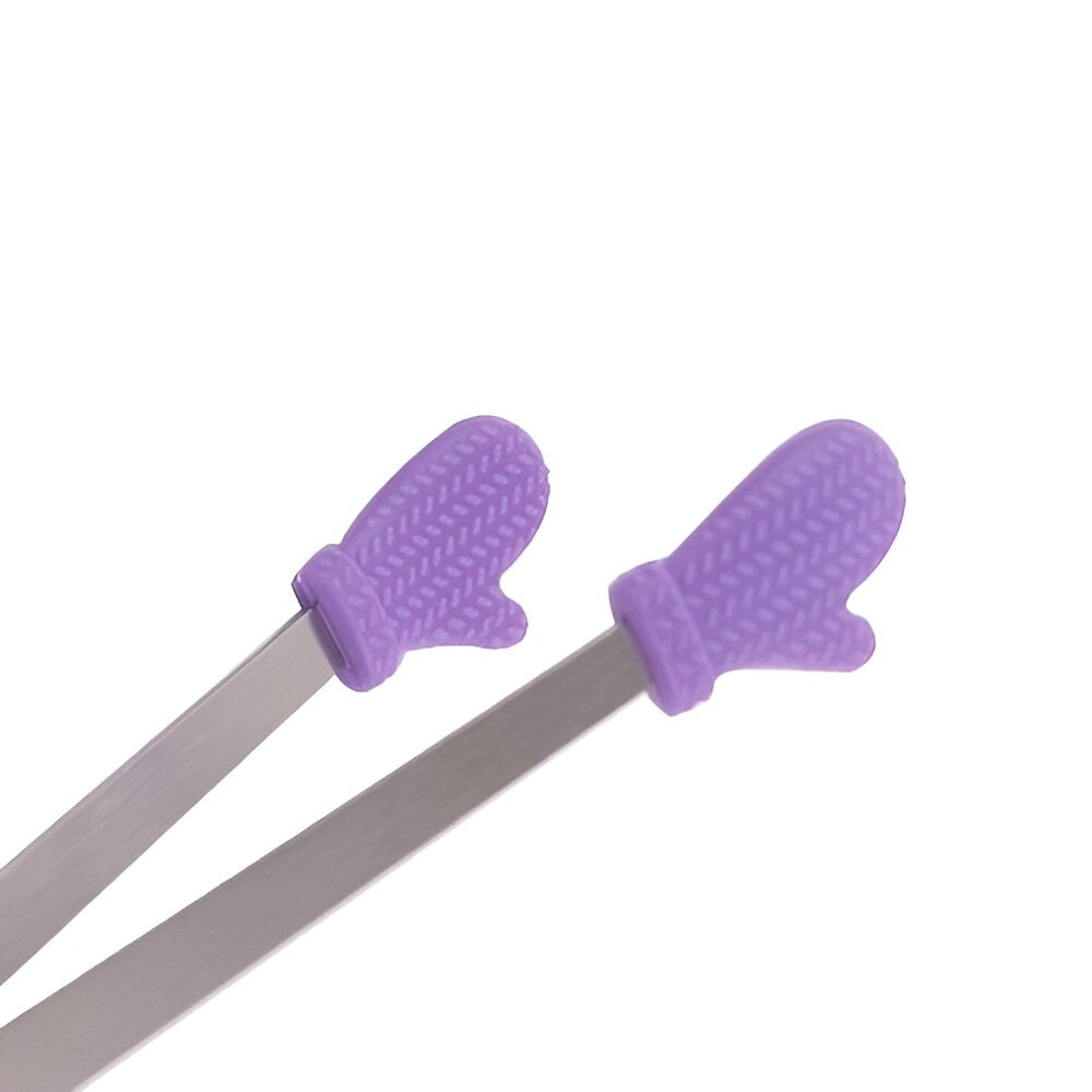 Cleste Creativ pentru Mancare, Flippy, Model Manusi din Silicon, 14.5x3 cm, Rezistent la Temperaturi Inalte si Coroziune, Mov-2