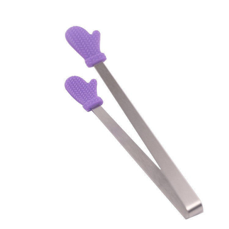 Cleste Creativ pentru Mancare, Flippy, Model Manusi din Silicon, 14.5x3 cm, Rezistent la Temperaturi Inalte si Coroziune, Mov-0