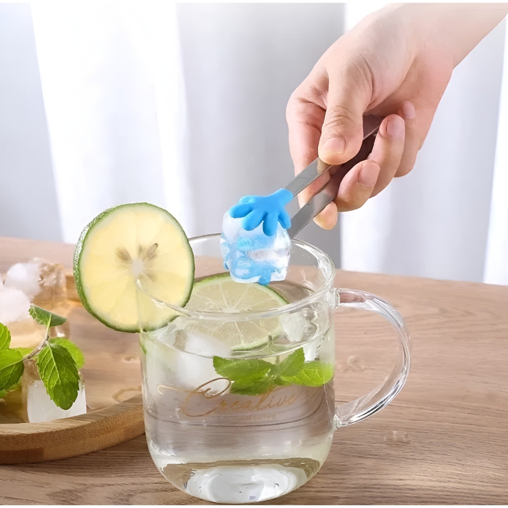 Cleste Creativ pentru Mancare, Flippy, Model Manute din Silicon, 14.5x3 cm, Rezistent la Temperaturi Inalte si Coroziune, Albastru-2