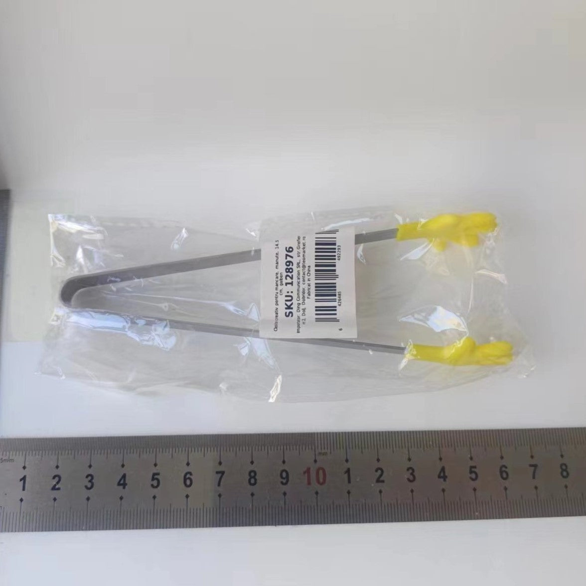 Cleste Creativ pentru Mancare, Flippy, Model Manute din Silicon, 14.5x3 cm, Rezistent la Temperaturi Inalte si Coroziune, Galben-1