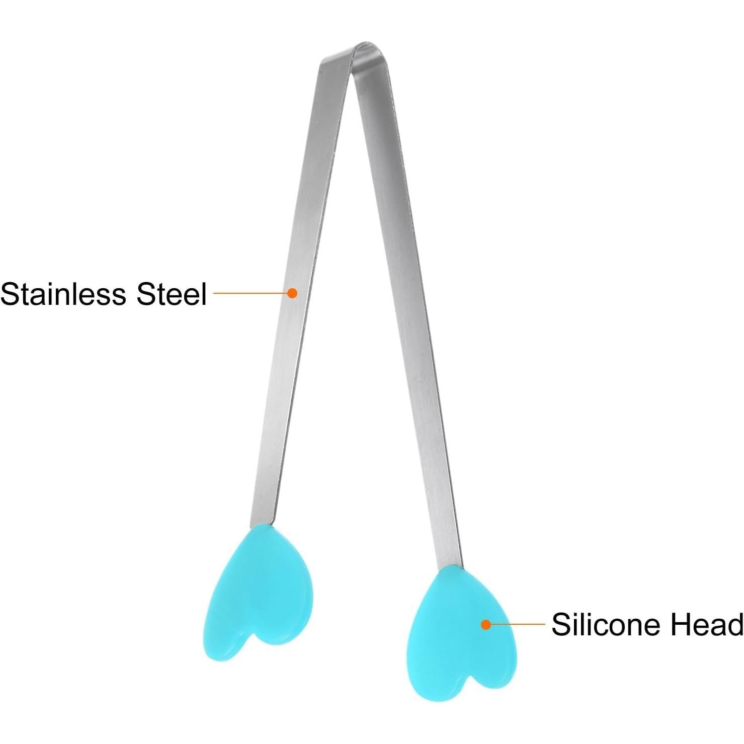 Cleste Creativ pentru Mancare, Flippy, Model Inimioare din Silicon, 14.5x3 cm, Rezistent la Temperaturi Inalte si Coroziune, Albastru-4