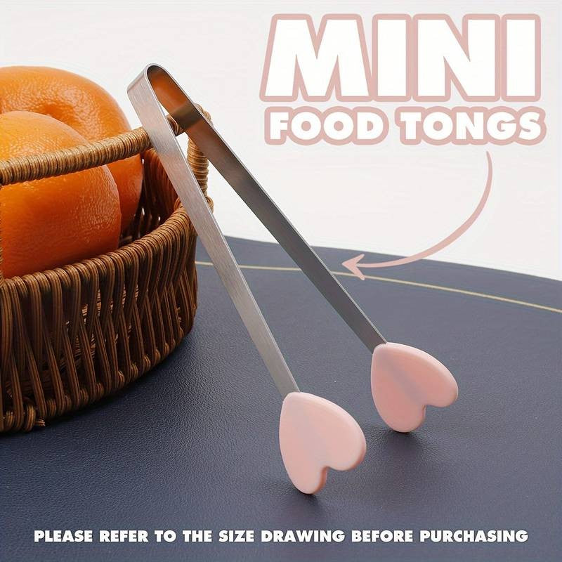 Cleste Creativ pentru Mancare, Flippy, Model Inimioare din Silicon, 14.5x3 cm, Rezistent la Temperaturi Inalte si Coroziune, Roz-4