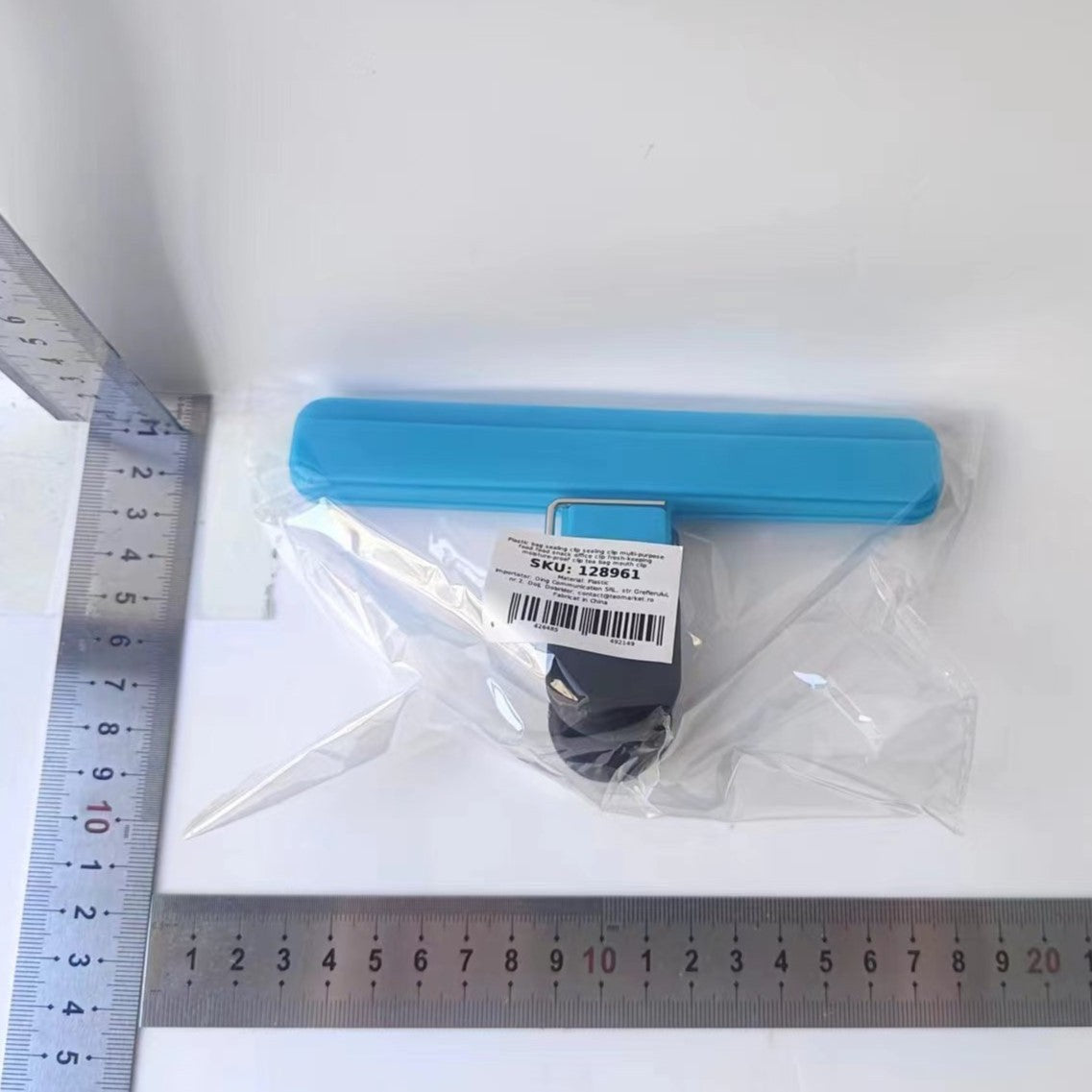 Cleste Multifunctional pentru Sigilarea Pungilor, Flippy, din Plastic, Mentine Alimentele Proaspete, 15x7.5 cm, Albastru-6