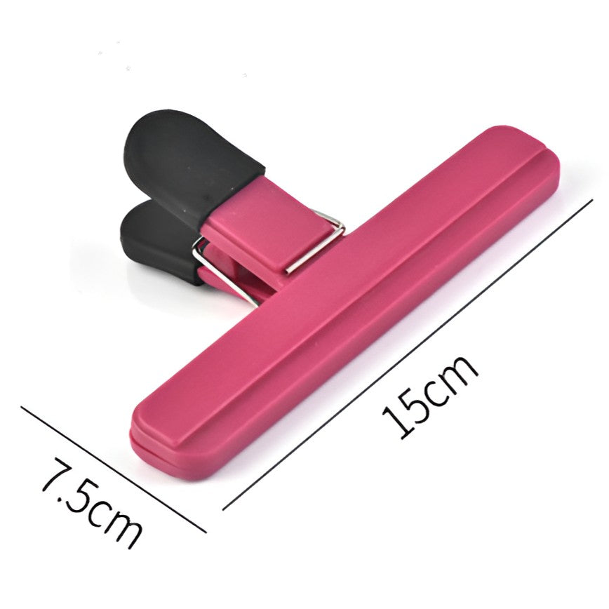 Cleste Multifunctional pentru Sigilarea Pungilor, Flippy, din Plastic, Mentine Alimentele Proaspete, 15x7.5 cm, Roz-1