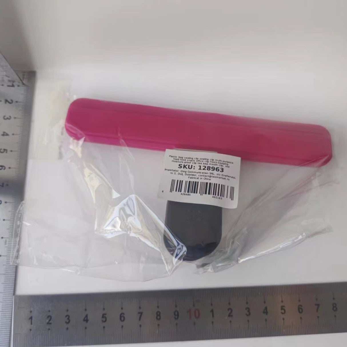 Cleste Multifunctional pentru Sigilarea Pungilor, Flippy, din Plastic, Mentine Alimentele Proaspete, 15x7.5 cm, Roz-2