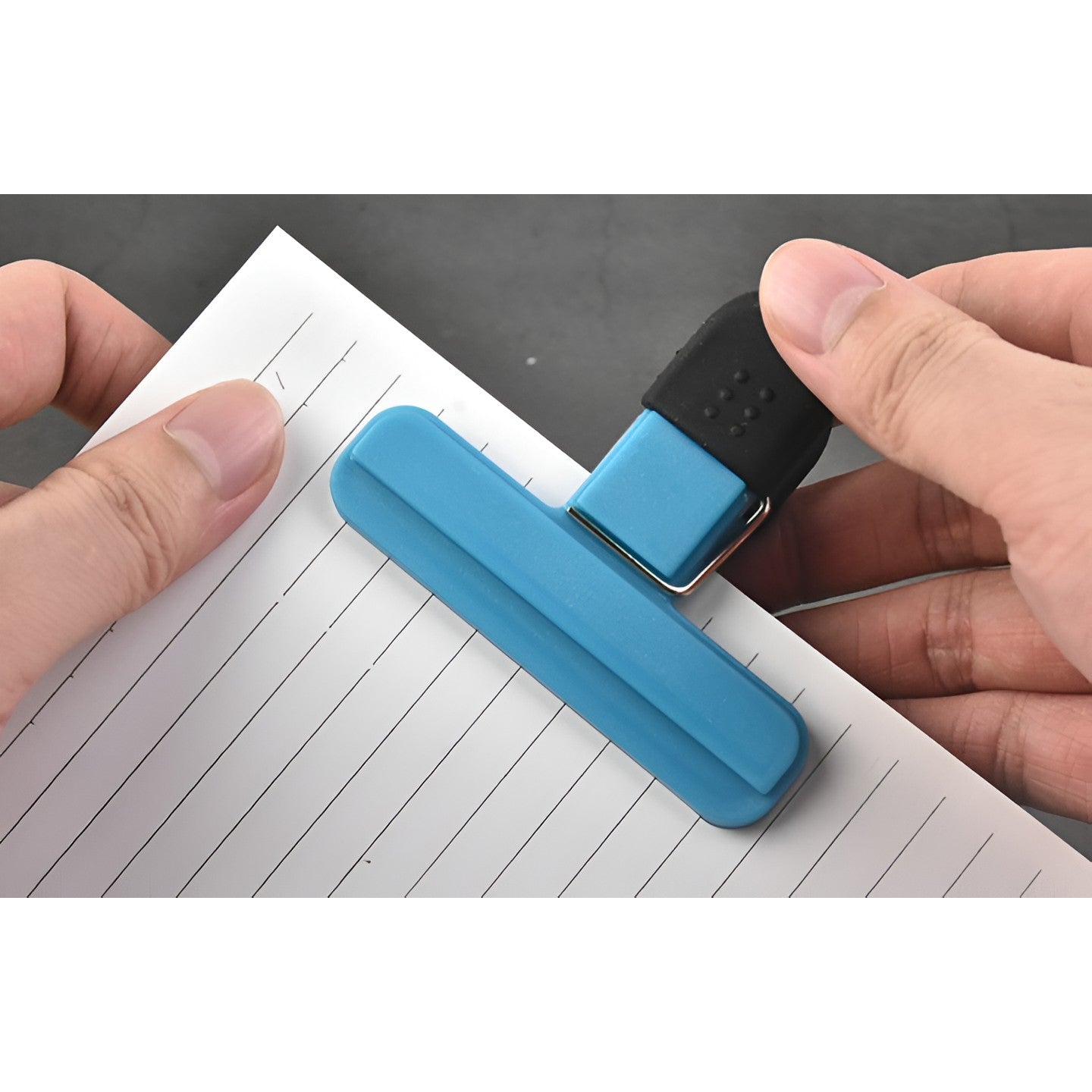 Cleste Multifunctional pentru Sigilarea Pungilor, Flippy, din Plastic, Mentine Alimentele Proaspete, 7x6.5 cm, Albastru-4