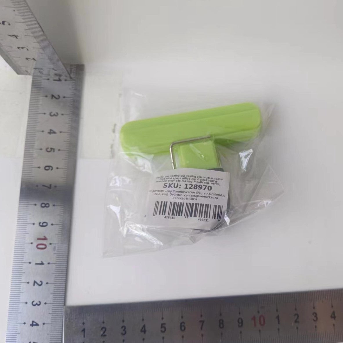 Cleste Multifunctional pentru Sigilarea Pungilor, Flippy, din Plastic, Mentine Alimentele Proaspete, 7x6.5 cm, Verde-1