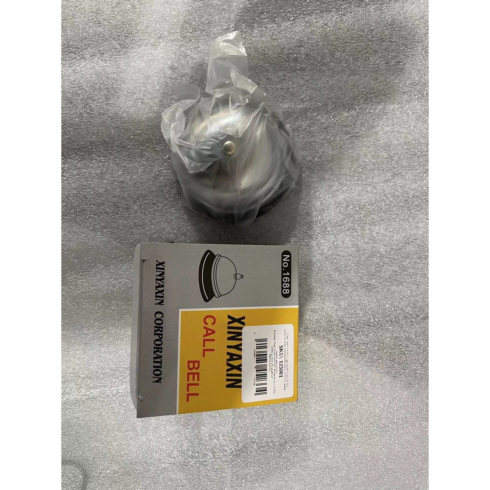 Clopotel sonerie metalica Flippy, pentru receptie hoteluri, baruri, restaurante, material metal si plastic, 6 x 8.5 cm, argintiu-4