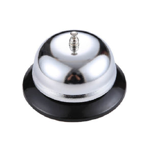 Clopotel sonerie metalica Flippy, pentru receptie hoteluri, baruri, restaurante, material metal si plastic, 6 x 8.5 cm, argintiu-0