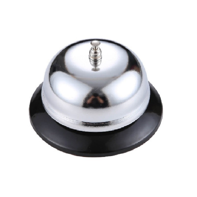 Clopotel sonerie metalica Flippy, pentru receptie hoteluri, baruri, restaurante, material metal si plastic, 6 x 8.5 cm, argintiu-0