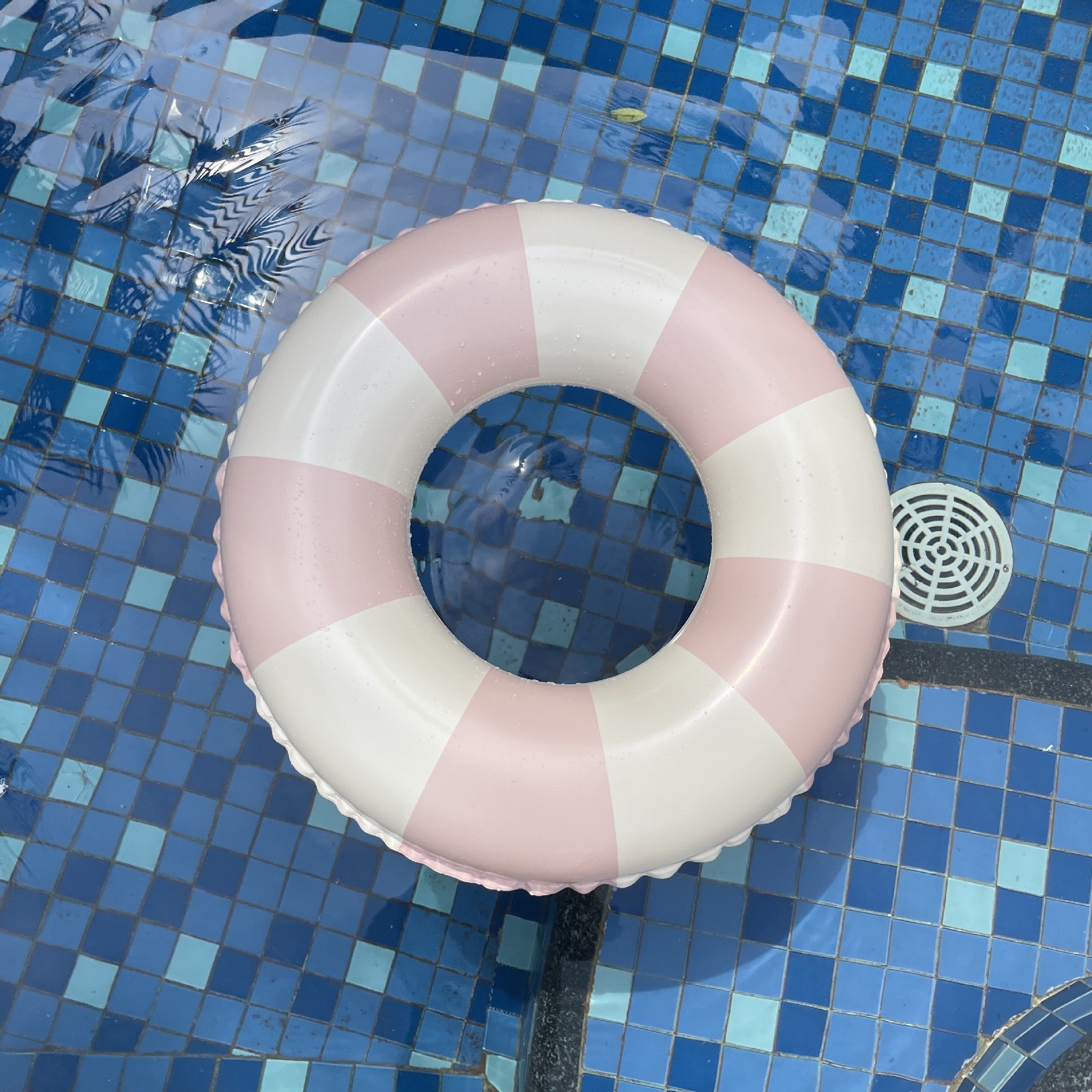 Colac de inot gonflabil pentru copii, In dungi Roz- Galben, Flippy, diametru 66 cm-2