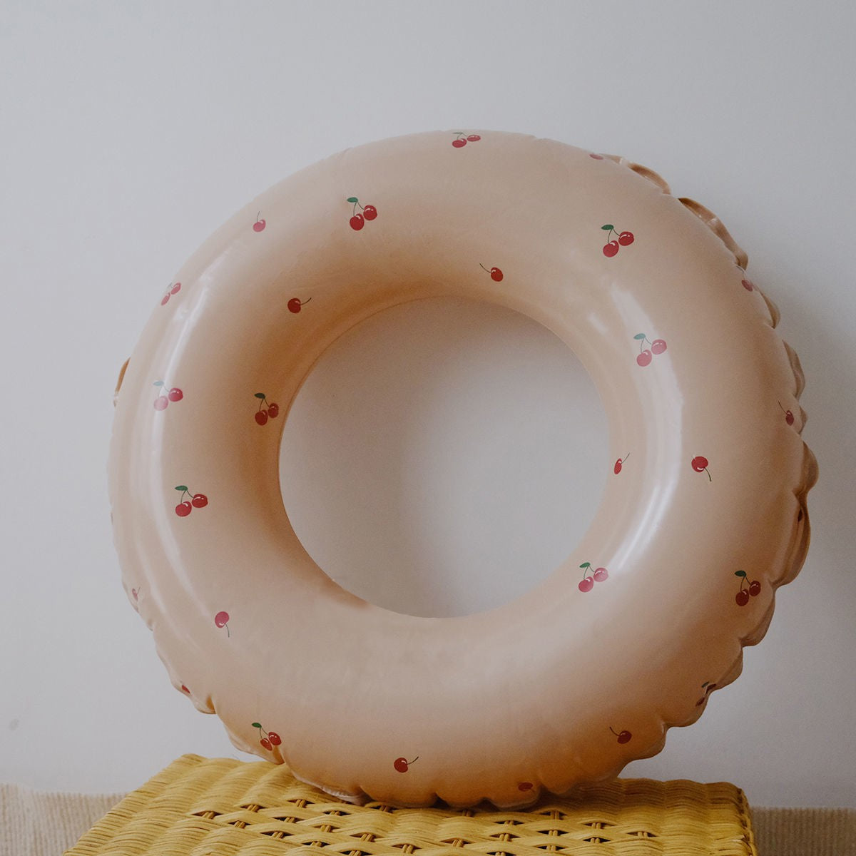 Colac de inot gonflabil pentru copii, Portocaliu, Model cu cirese, Flippy, diametru 66 cm-2