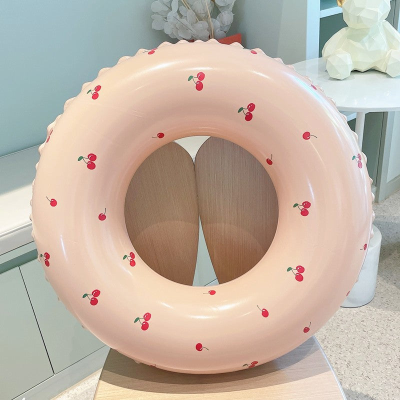 Colac de inot gonflabil pentru copii, Portocaliu, Model cu cirese, Flippy, diametru 66 cm-3