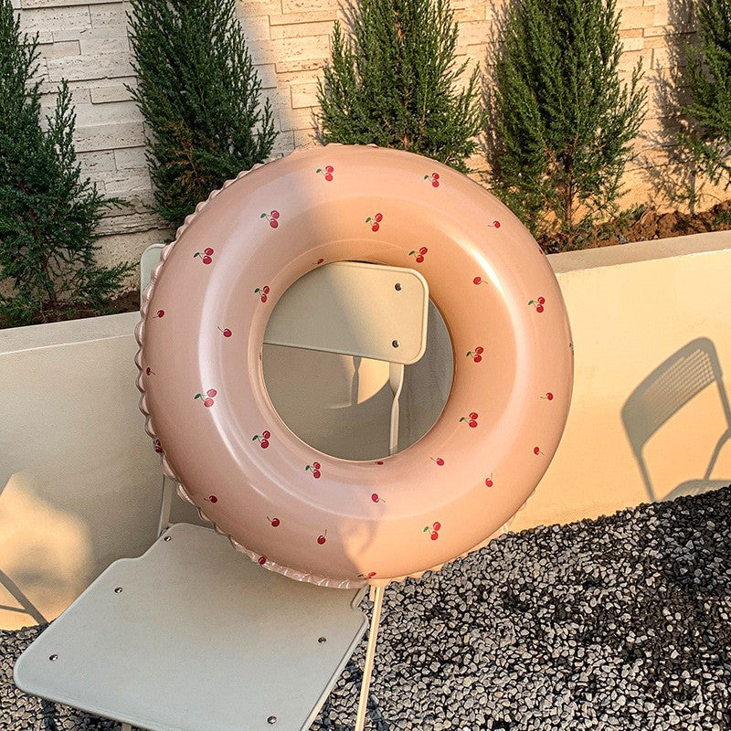 Colac de inot gonflabil pentru copii, Portocaliu, Model cu cirese, Flippy, diametru 66 cm-4