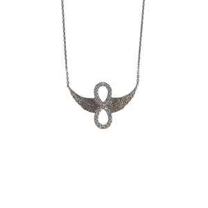 Colier Argint 925, Infinit cu Aripi 40 cm-0
