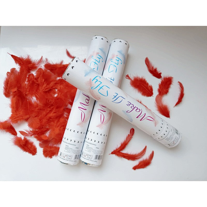 Tun Confetti cu Pene Rosii-0