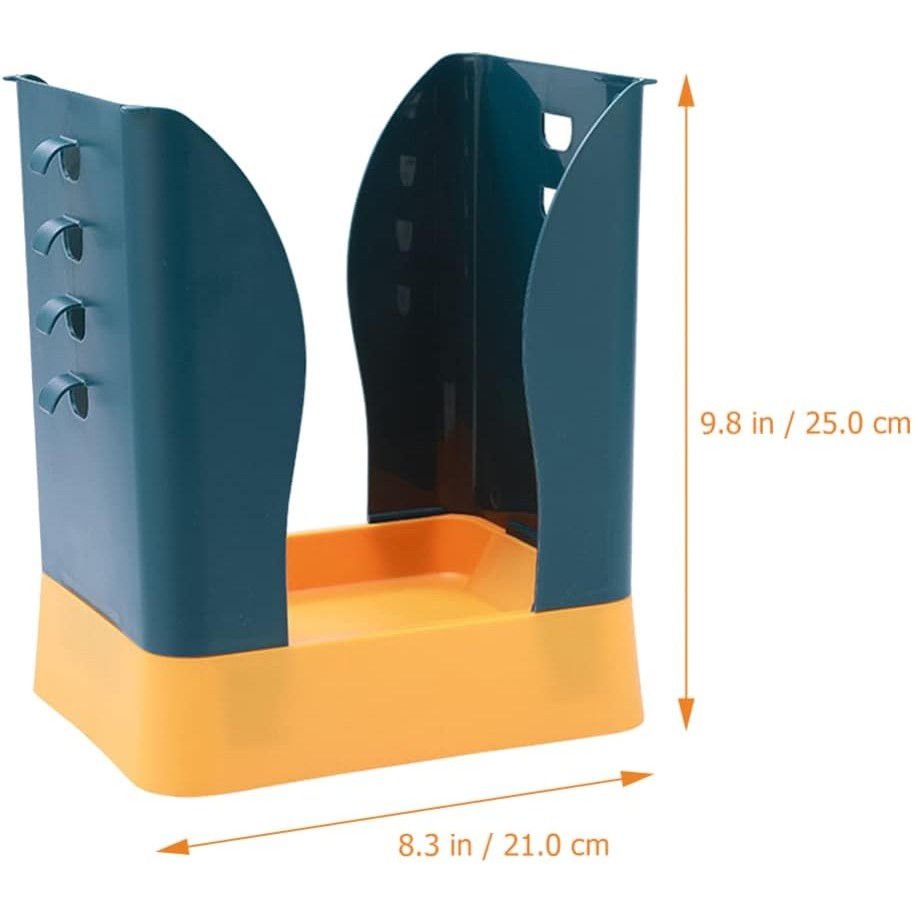 Cos de Gunoi Extensibil, Flippy, din Plastic, Reglabil, Pliabil, Versatil, pentru Bucatarie, Baie sau Birou, Cos Universal, 21x25x17 cm, Albastru Galben-8