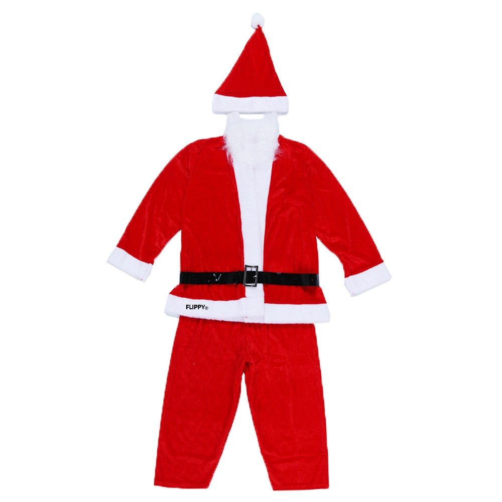 Costum Mos Craciun Flippy® Baiat, 7-9 ani, 5 piese, Catifea-1