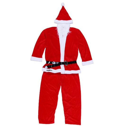 Costum Mos Craciun Flippy® Barbat, Adult, 5 piese, Catifea-1