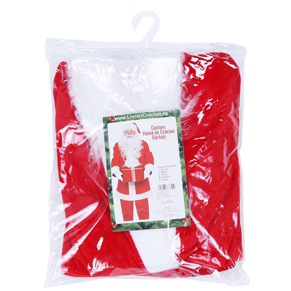 Costum Mos Craciun Flippy® Barbat, Adult, 5 piese, Catifea-2
