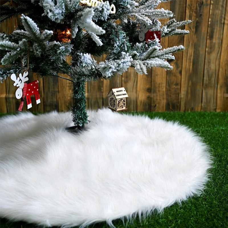 Covor pentru bradul de Craciun White Haipai, diametru 120 cm, blana cu o grosime 4 cm, alb-9