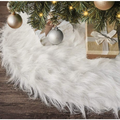 Covor pentru bradul de Craciun White Haipai, diametru 150 cm, blana cu o grosime 7 cm, alb-0