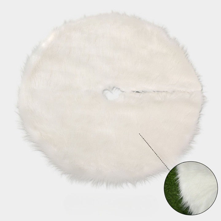 Covor pentru bradul de Craciun White Haipai, diametru 90 cm, blana cu o grosime 4 cm, alb-1