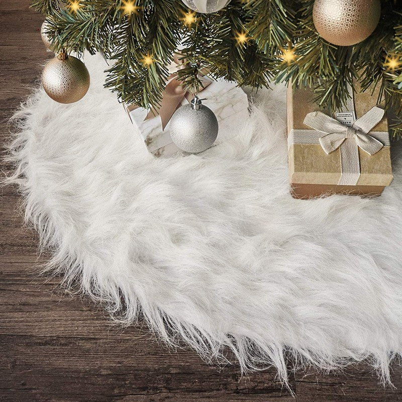 Covor pentru bradul de Craciun White Haipai, diametru 90 cm, blana cu o grosime 4 cm, alb-2