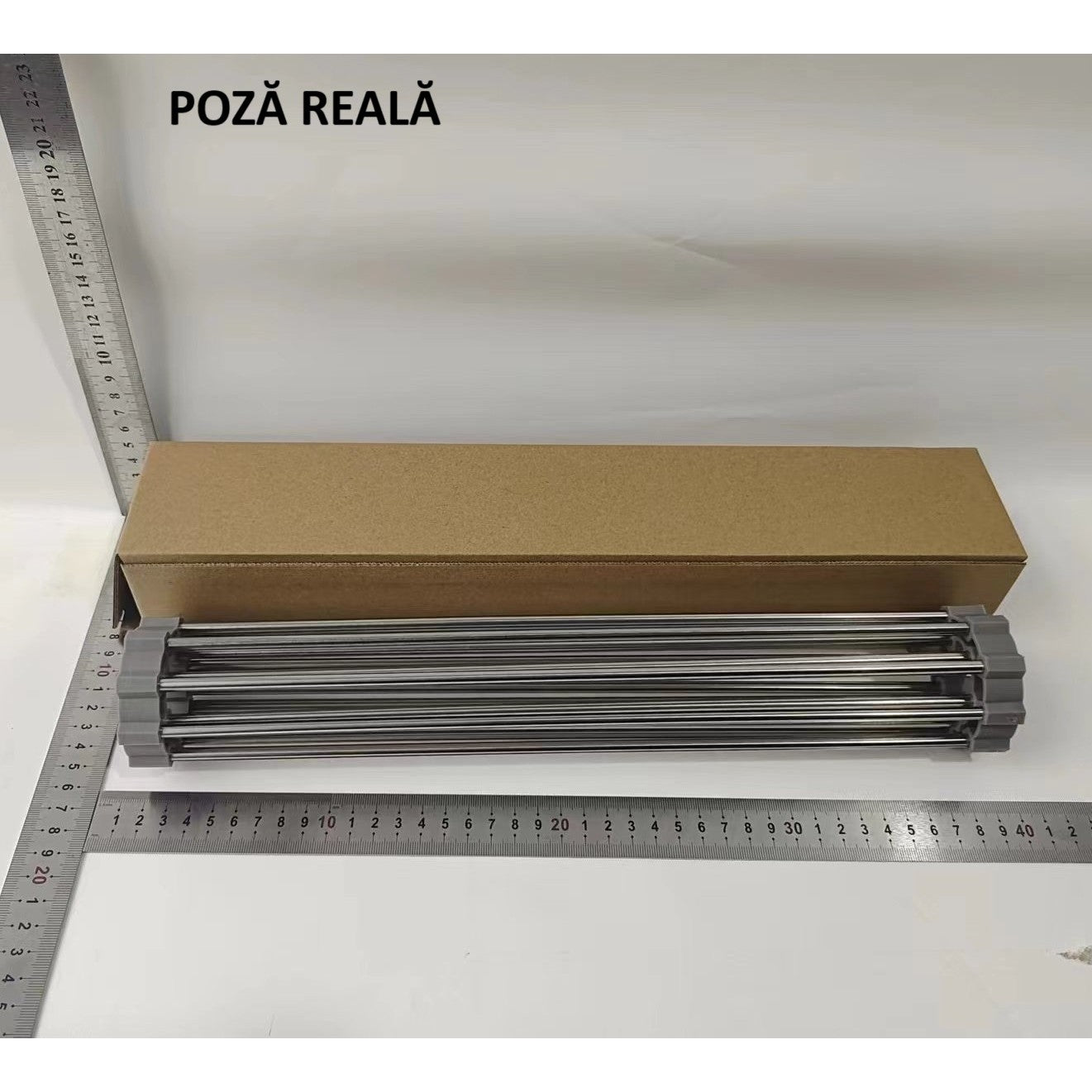 Covoras de Scurgere pentru Chiuveta Bucatarie, din Otel Inoxidabil, Suport Chiuveta, Pliabil, Antiderapant, Usor de Curatat si de Depozitat, 37x30cm, 15 Tuburi, Gri-6