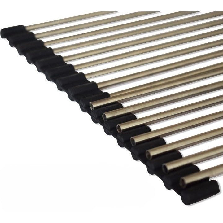 Covoras de Scurgere pentru Chiuveta Bucatarie, din Otel Inoxidabil, Suport Chiuveta, Pliabil, Antiderapant, Usor de Curatat si de Depozitat, 47x36 cm, 18 Tuburi, Negru-4