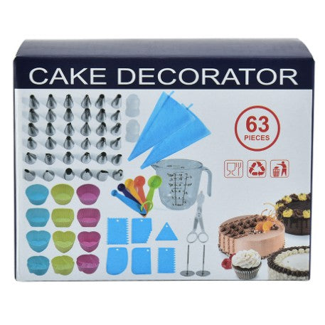 Set 63 Piese Ustensile pentru Ornare Prajituri, Flippy, din Plastic si Otel Inoxidabil, Forme Briose, Multicolor-8