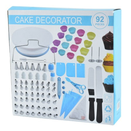Set 92 Piese Ustensile pentru Ornare Prajituri, Flippy, din Plastic si Otel Inoxidabil, Forme Briose, Multicolor-4