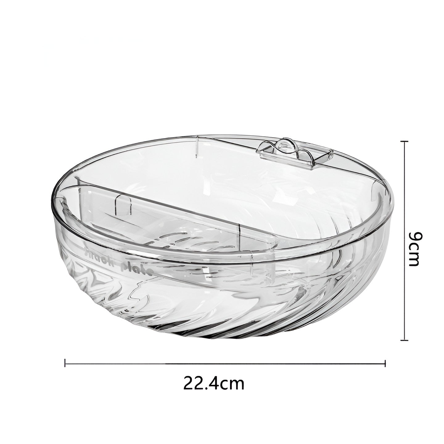 Bol cu Doua Straturi, Flippy, pentru Fructe, Legume, Snacks, cu Strat de Scurgere a Apei, Suport pentru Telefonul Mobil, 22.4x9 cm, Transparent-4