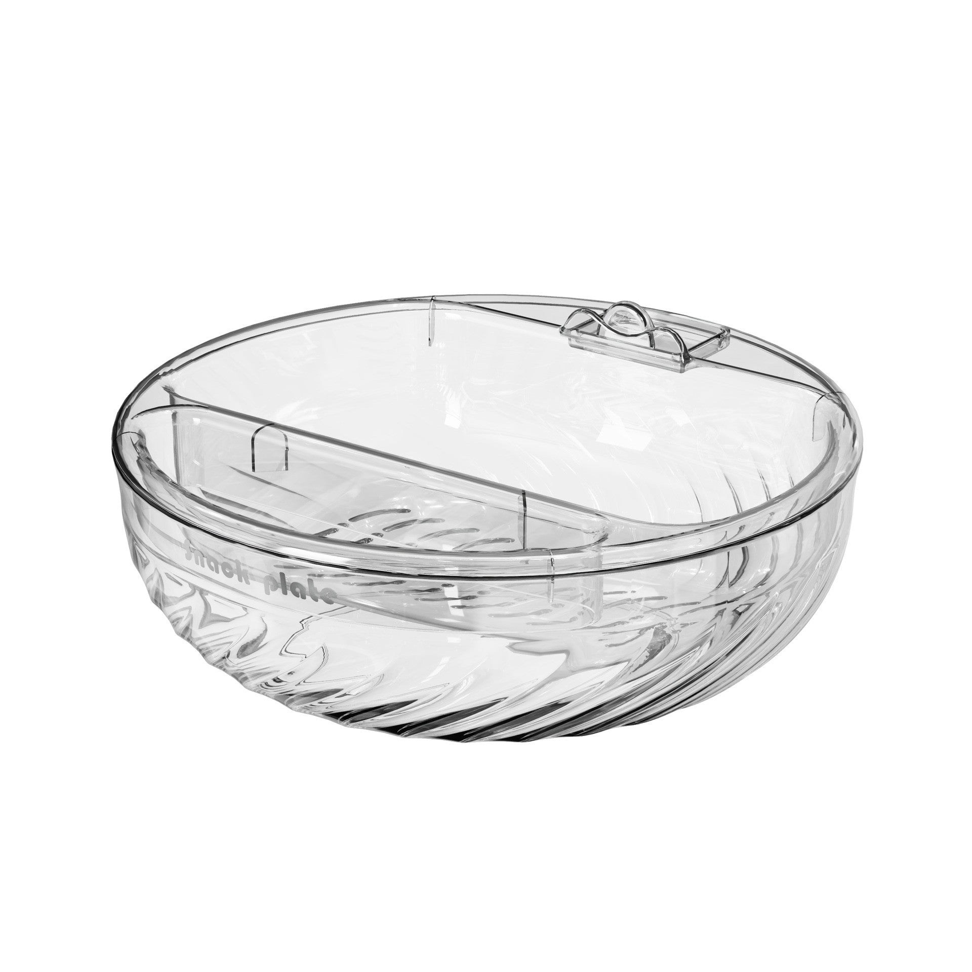 Bol cu Doua Straturi, Flippy, pentru Fructe, Legume, Snacks, cu Strat de Scurgere a Apei, Suport pentru Telefonul Mobil, 22.4x9 cm, Transparent-0