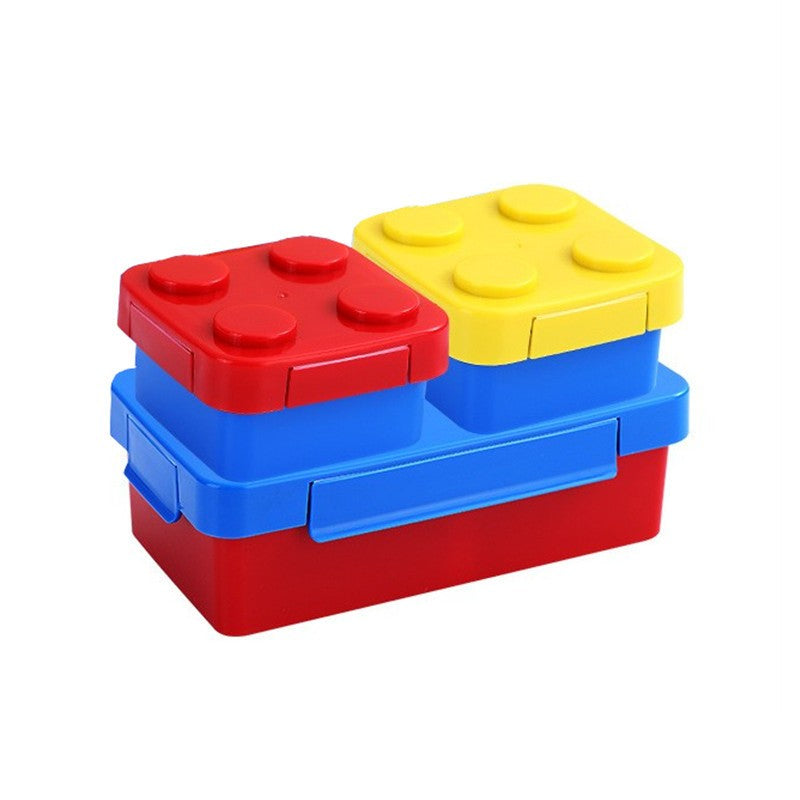 Set caserole pentru pranz interactive, Flippy, cuburi de construit, plastic, multicolor-0