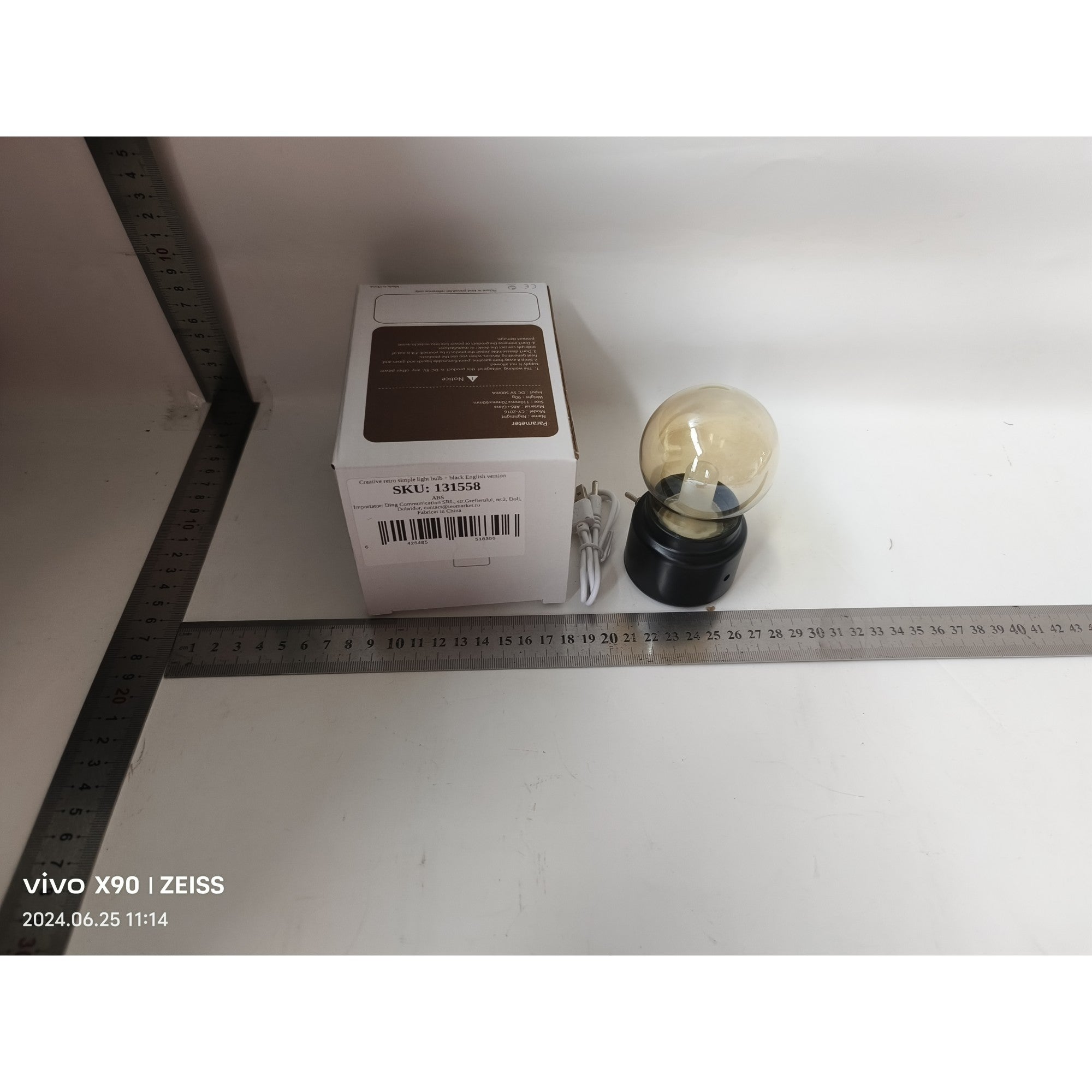 Lampa LED Decorativa sub forma de Bulb, Retro pentru interior, Negru/ Transparent, lumina Calda, Flippy-1