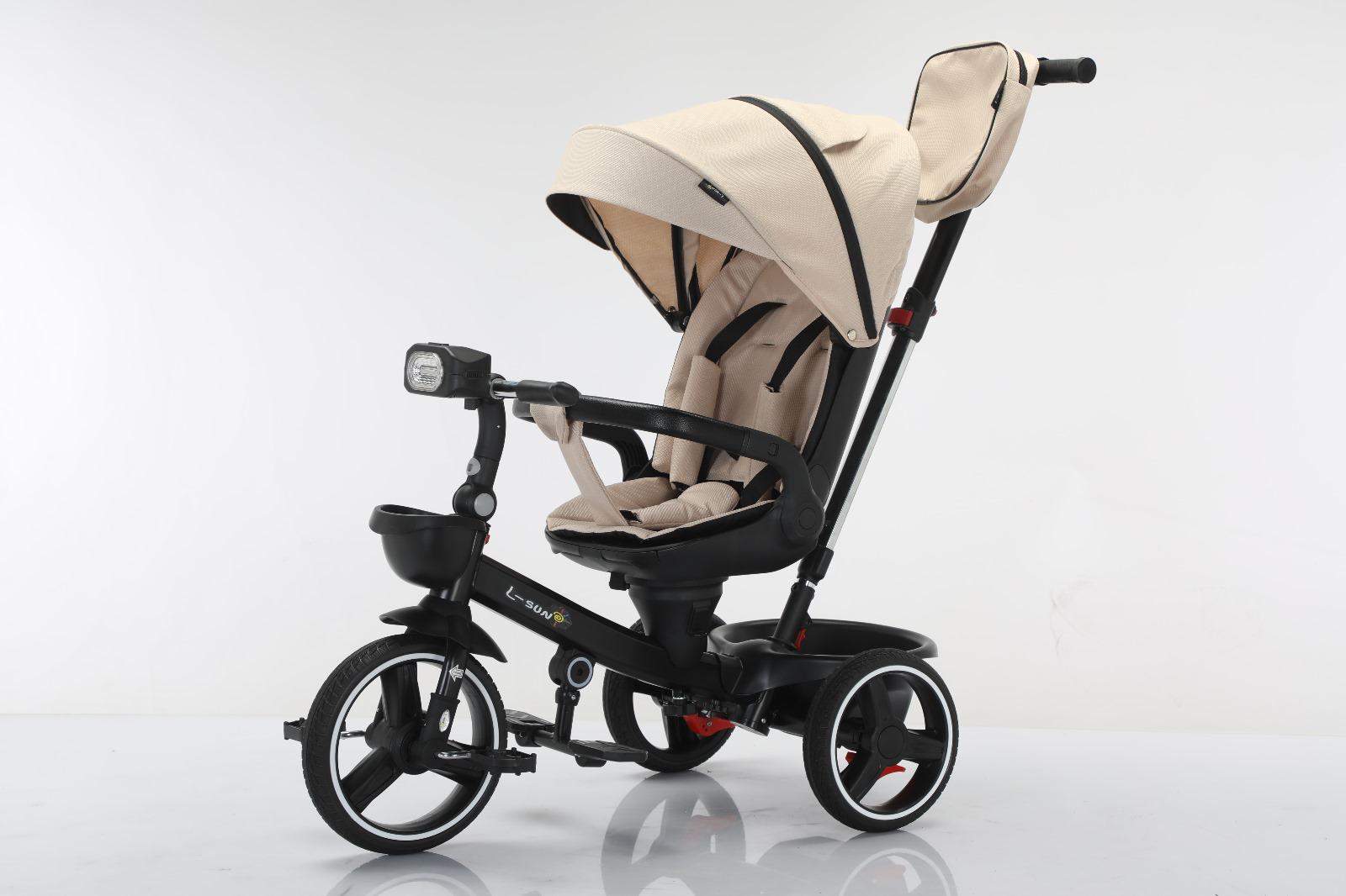 Tricicleta reversibila, evolutiva, cu pozitie de somn, roata cauciuc, cu lumini si muzica, SL06