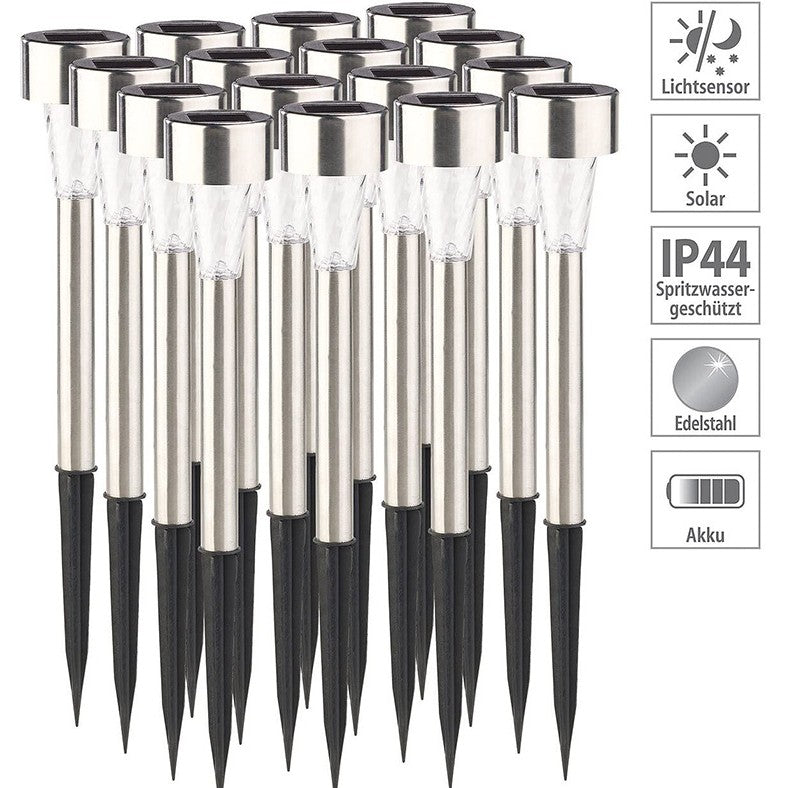 Lampa solara LED de exterior pentru gradina Flippy, dispersor normal, 0.06W, Inox, 29 cm-8