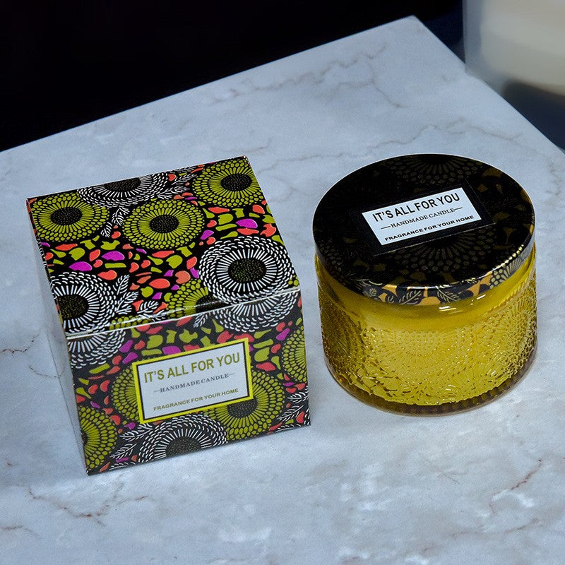 Lumanare Parfumata, Flippy, Model Borcan, Galben, Aroma de Lavanda-0
