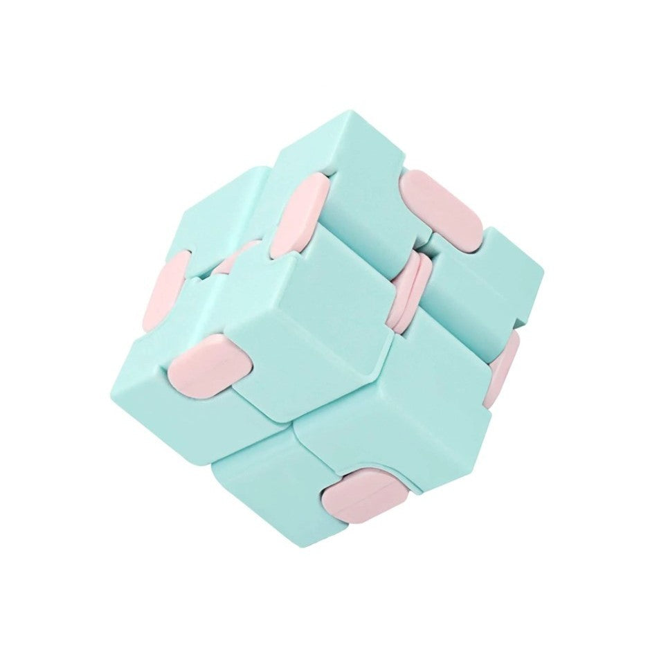 Cub antistres, Fidget Toy, Infinity Magic Cube, Albastru/Roz, 4x4x4 cm-3