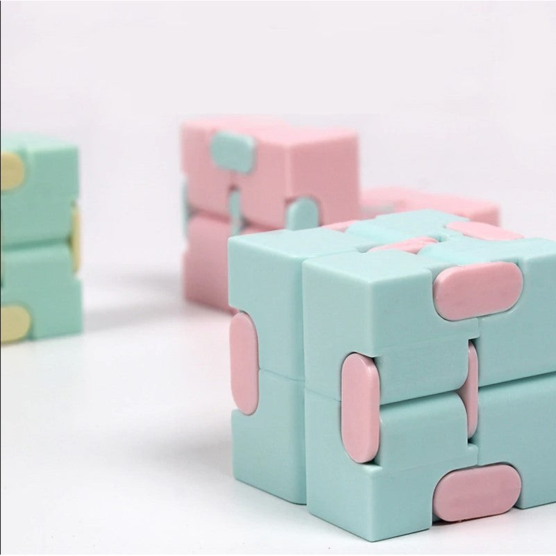 Cub antistres, Fidget Toy, Infinity Magic Cube, Albastru/Roz, 4x4x4 cm-4