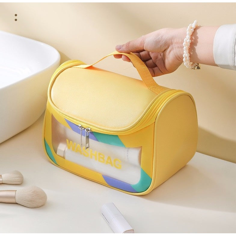 Geanta Cosmetice de Voiaj Flippy, Impermeabila, Translucidă Mata, 22 x 16 x 14 cm, Galben-6