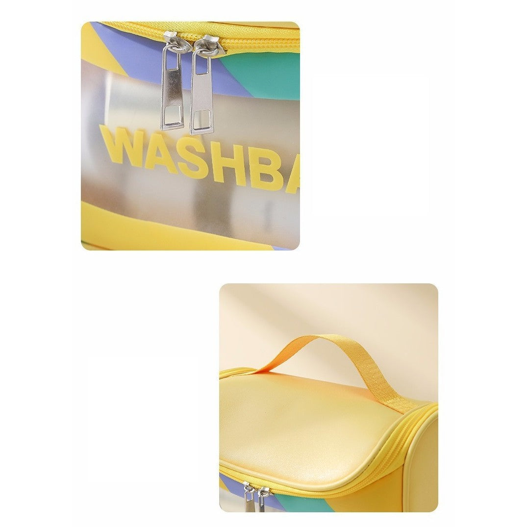 Geanta Cosmetice de Voiaj Flippy, Impermeabila, Translucidă Mata, 22 x 16 x 14 cm, Galben-9