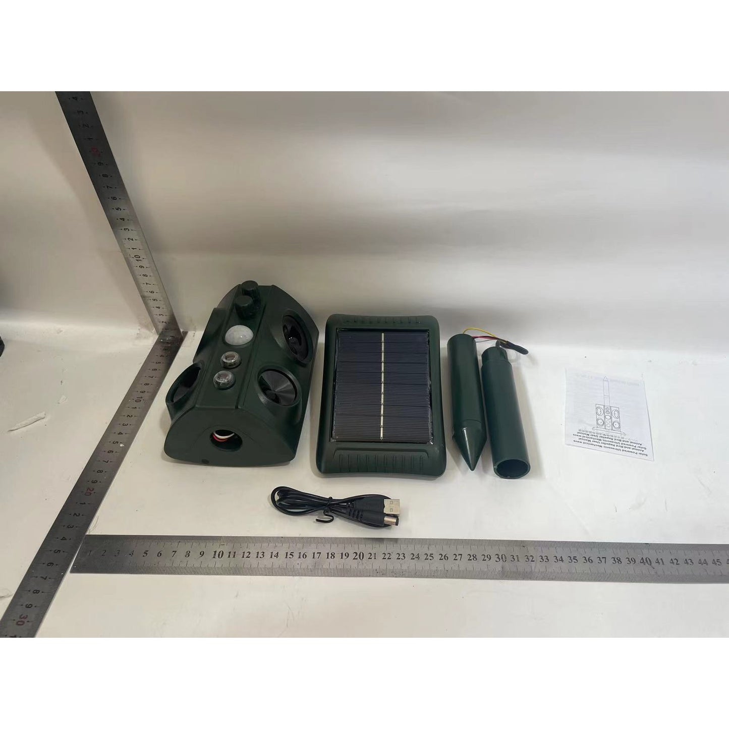 Aparat Solar LED cu Ultrasunete Animal Repellent, Flippy, Lumina Rosie si Alba, Anti rozatoare, Anti sobolani, Anti insecte, Frecventa 13.5KHZ-45.5KHZ, Putere 0.5W, Verde-1