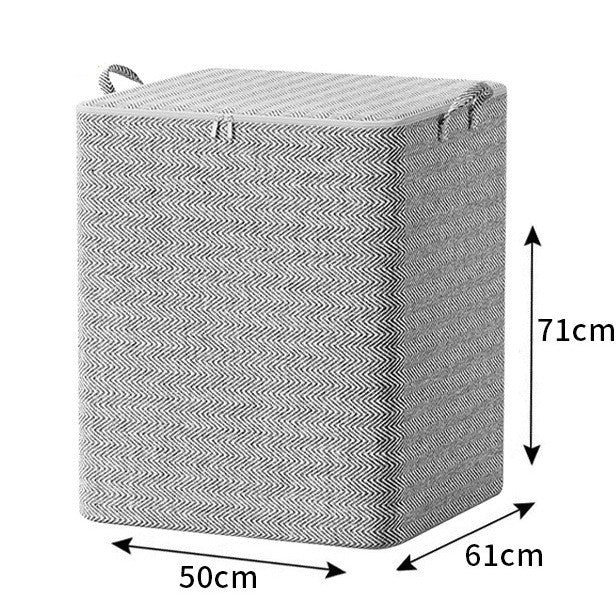 Cutie de Depozitare cu Fermoar, Flippy, Pliabila, Maner Ranforsat, Fermoar Rezistent, pentru Haine, Paturi, Plapumi, Perne, Lenjerii de Pat, Jucarii, 61x50x71 cm, 210 Litri, Gri-2